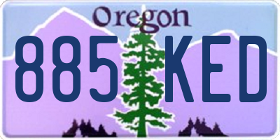 OR license plate 885KED