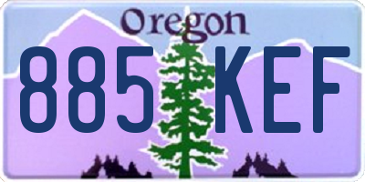 OR license plate 885KEF
