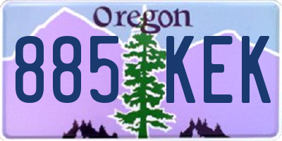 OR license plate 885KEK