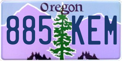 OR license plate 885KEM