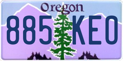 OR license plate 885KEO