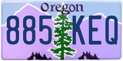 OR license plate 885KEQ