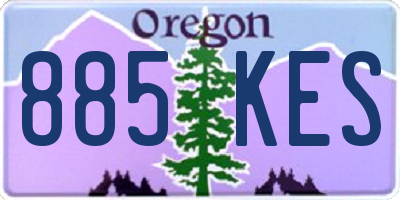 OR license plate 885KES