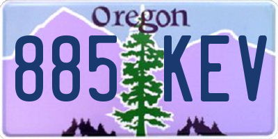 OR license plate 885KEV