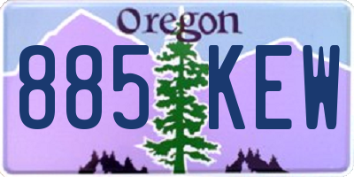 OR license plate 885KEW