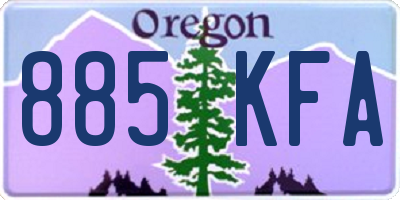 OR license plate 885KFA