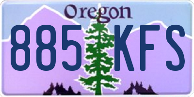 OR license plate 885KFS