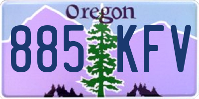 OR license plate 885KFV