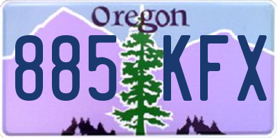 OR license plate 885KFX