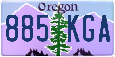 OR license plate 885KGA