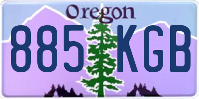 OR license plate 885KGB