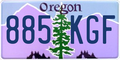 OR license plate 885KGF