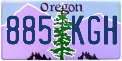 OR license plate 885KGH