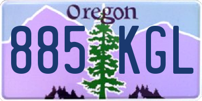 OR license plate 885KGL
