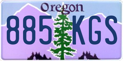 OR license plate 885KGS