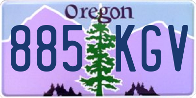 OR license plate 885KGV