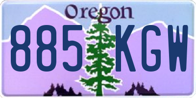OR license plate 885KGW