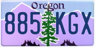 OR license plate 885KGX