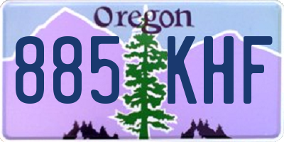 OR license plate 885KHF