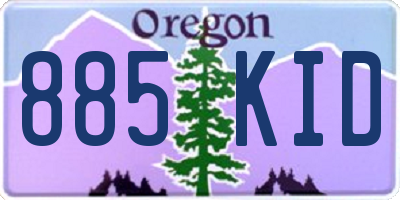 OR license plate 885KID