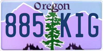 OR license plate 885KIG