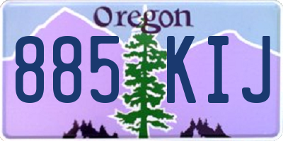 OR license plate 885KIJ