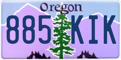 OR license plate 885KIK