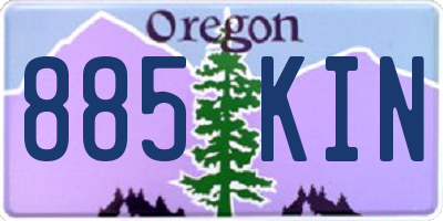 OR license plate 885KIN