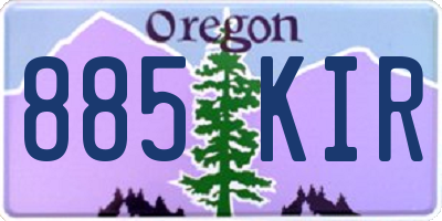 OR license plate 885KIR