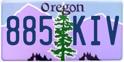 OR license plate 885KIV
