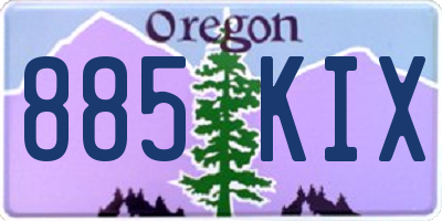 OR license plate 885KIX