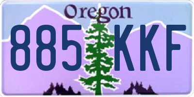 OR license plate 885KKF