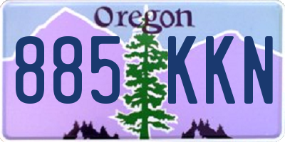OR license plate 885KKN