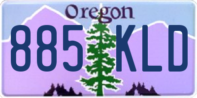 OR license plate 885KLD