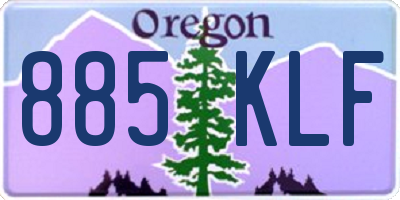 OR license plate 885KLF