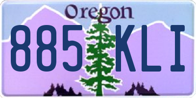 OR license plate 885KLI