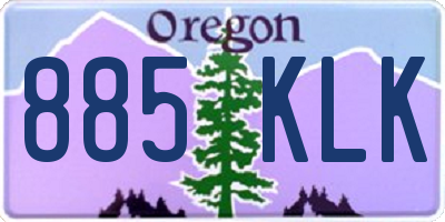 OR license plate 885KLK