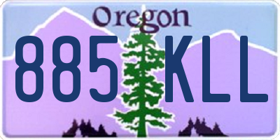 OR license plate 885KLL
