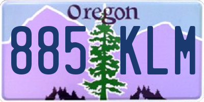 OR license plate 885KLM