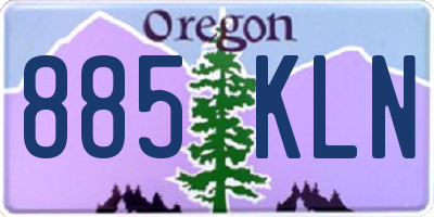 OR license plate 885KLN