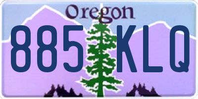 OR license plate 885KLQ