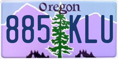 OR license plate 885KLU