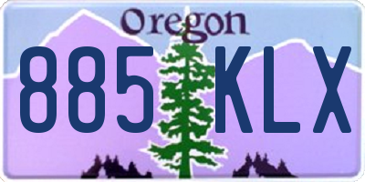 OR license plate 885KLX