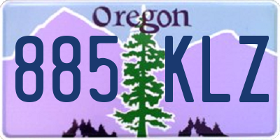 OR license plate 885KLZ