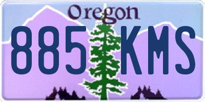 OR license plate 885KMS
