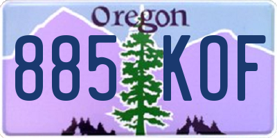 OR license plate 885KOF