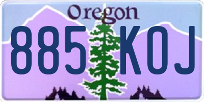 OR license plate 885KOJ
