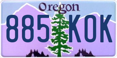 OR license plate 885KOK