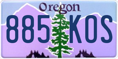 OR license plate 885KOS