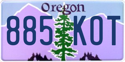 OR license plate 885KOT